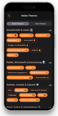 molo App: Themen-Auswahl
